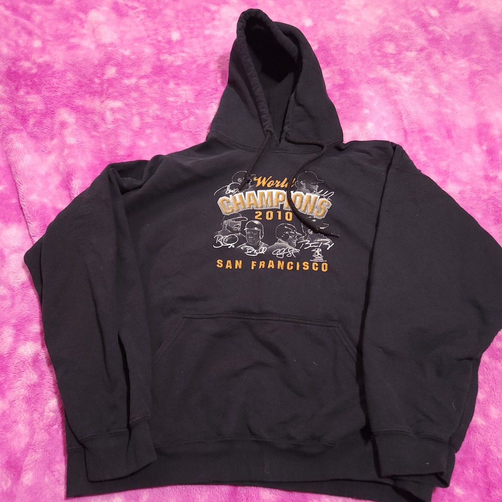 Gildan San Francisco Giants 2010 World Series Champions Hoodie Mens XL Black MLB